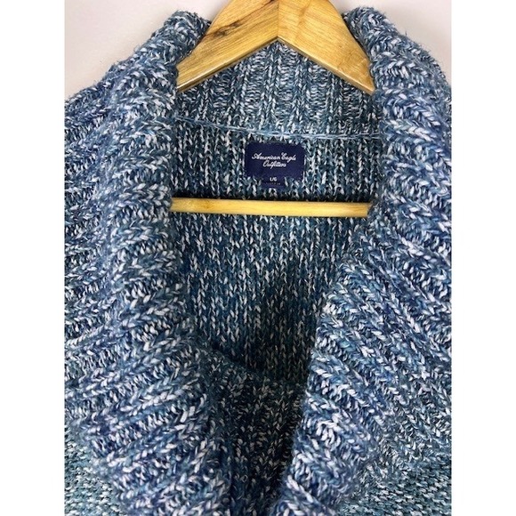 American Eagle Outfitters Cowl Neck Marled Knit Sweater Women Blue‎ M - Picture 11 of 13